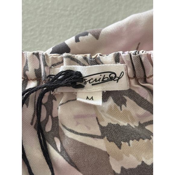 Unsubscribed Women's Size Medium Floral Off The Shoulder Silk Casual Blouse Tops - Picture 4 of 11